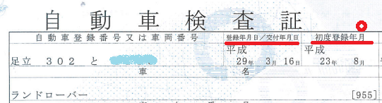 車年式3車検証