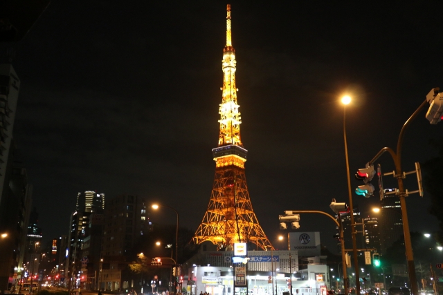 東京タワーと街